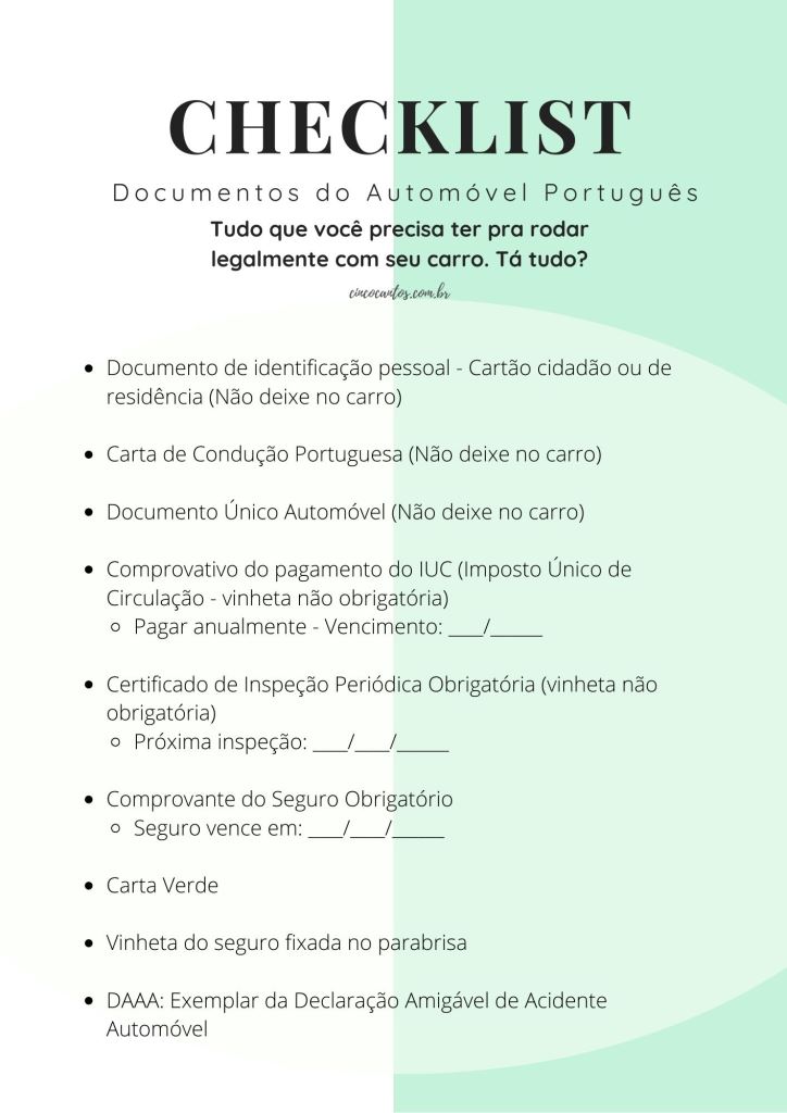 Checklist automovel portugues legal_CincoCantos